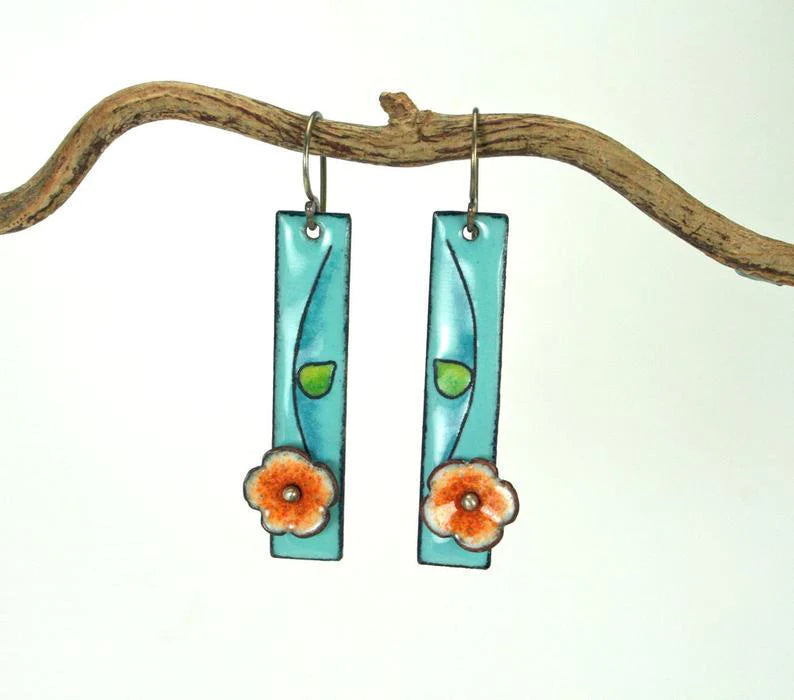 Enamel Flower Earrings