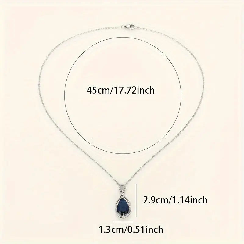 Sapphire Square Stud Earrings | White Gold