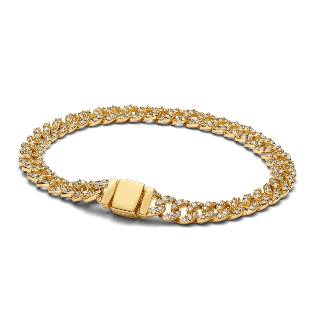 Open Circle Three Row Necklace | White Gold