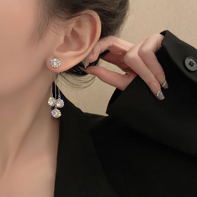Zircon Triad gold-plated earrings