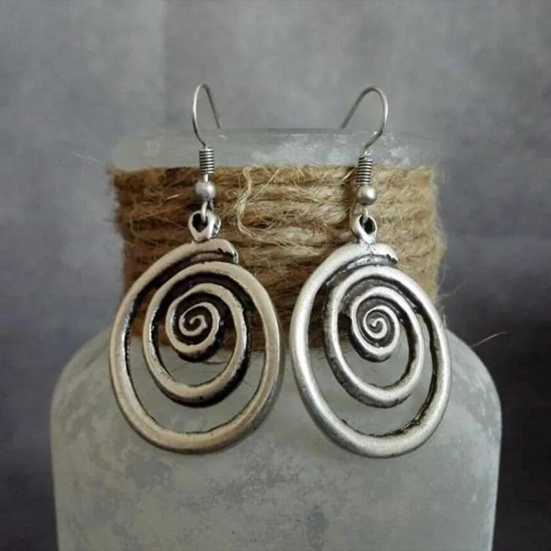 Vintage 925 silver spiral earrings
