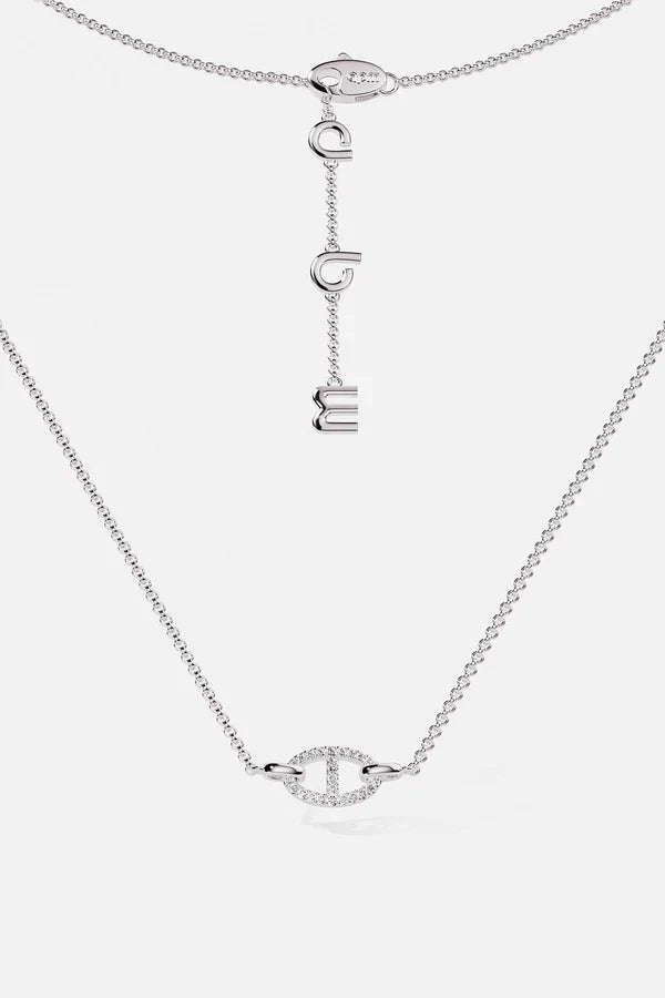 Bubble Initial Letter Necklace Set | Gold