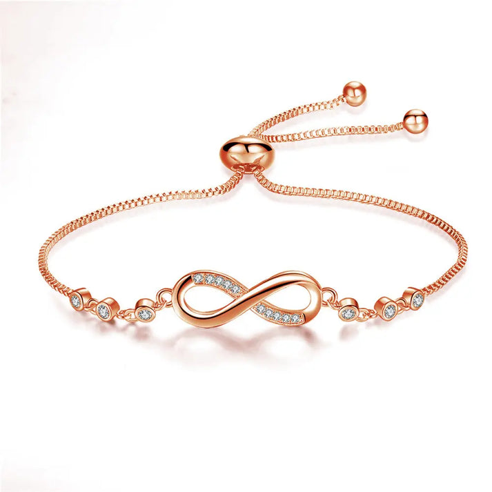 Adjustable silver infinity bracelet