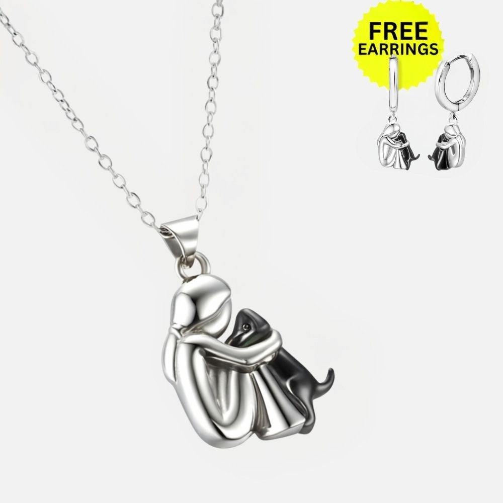 Hug Pendant Necklace with Free Earrings – Limited Time Offer