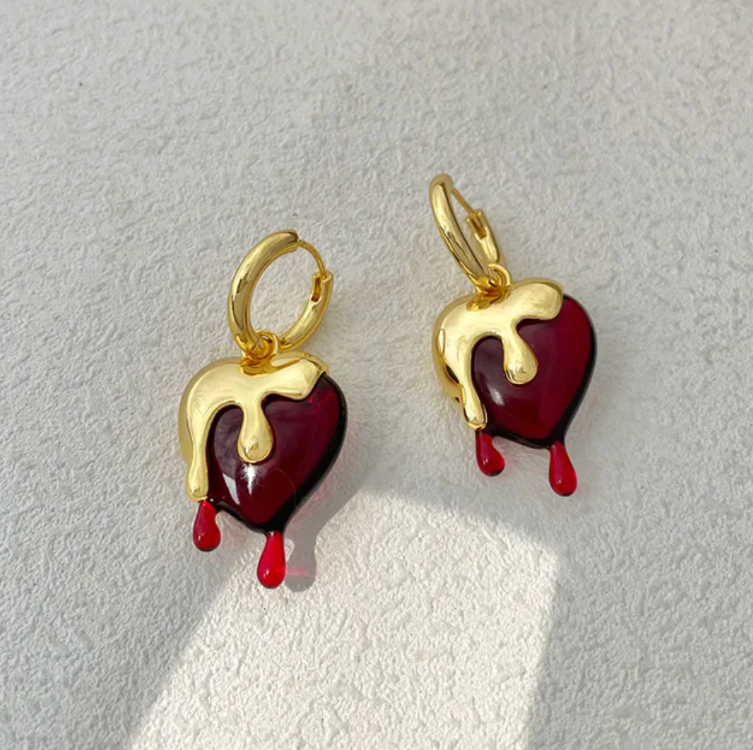 18-carat gold-plated Flower drop earrings