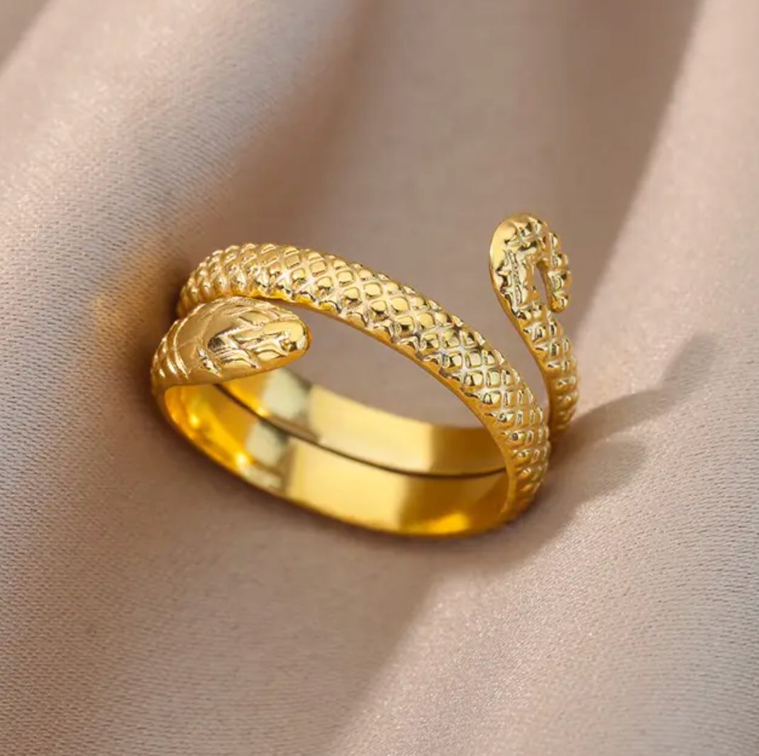 18-carat gold-plated Serpent Ring