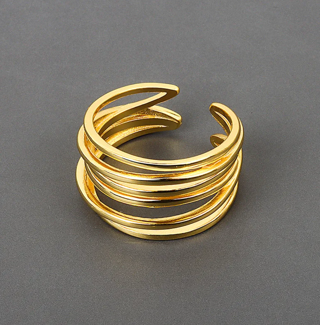 18-carat gold-plated Forest ring