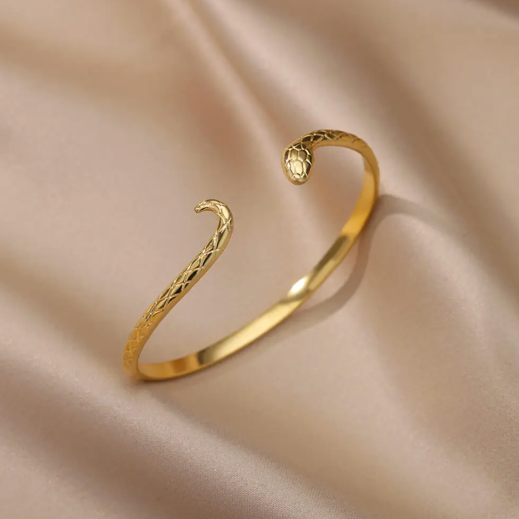18-carat gold-plated serpent bracelet