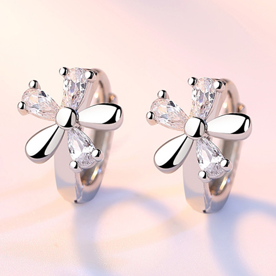 925 silver hoops with silver-plated zircons