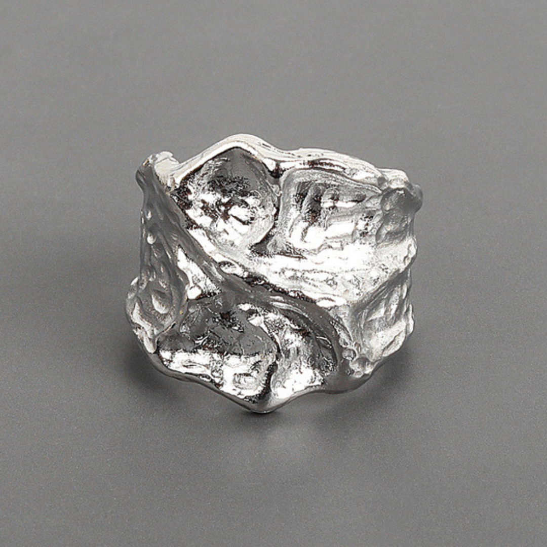925 silver crinkled design special edition ring