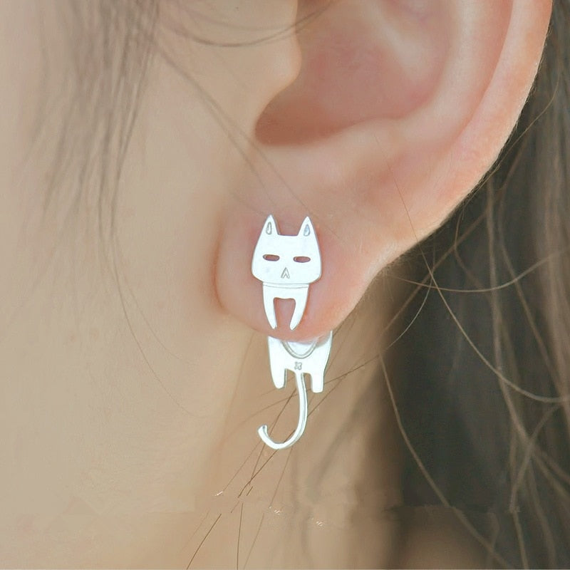 925 silver cat-shaped earrings, special edition