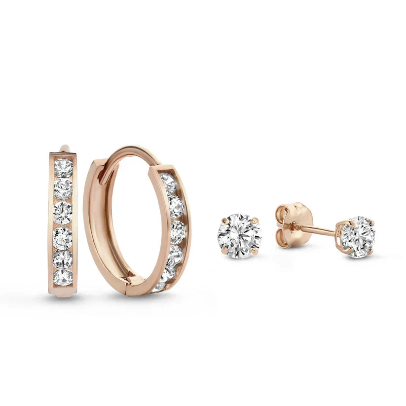Dara Brillane Stone Earring Set | White Gold