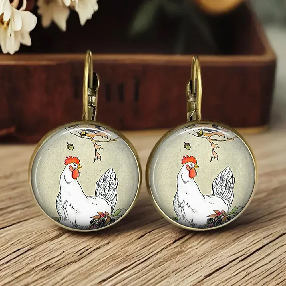 Glass Dome Whimsical Animal Earrings