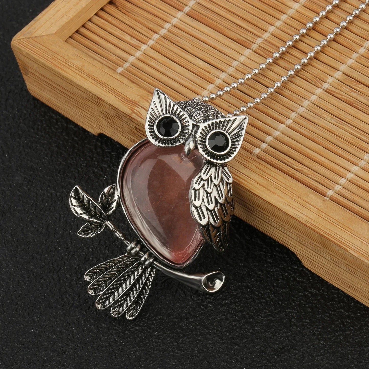 Owl Wisdom Crystal Pendant Necklace