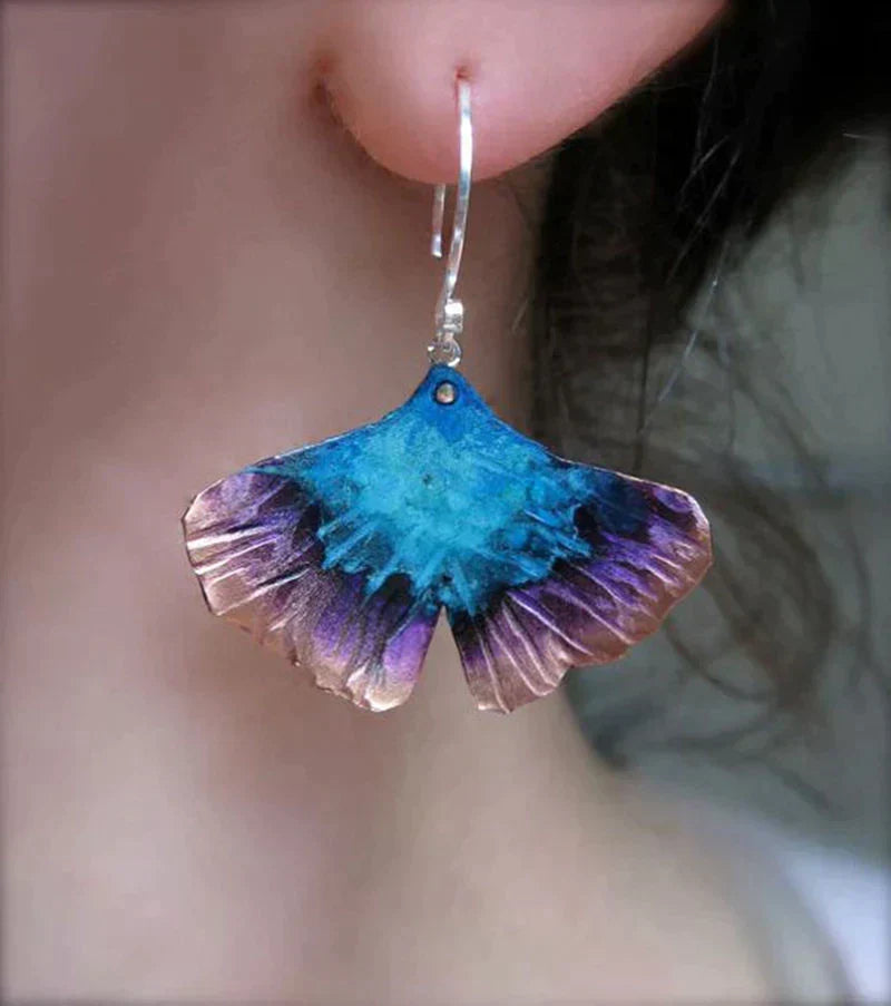 Boho Silver Blue Butterfly Earrings