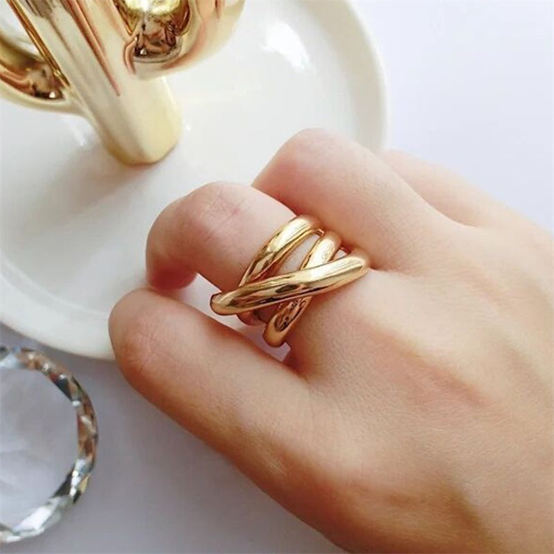 Nile golden layered ring
