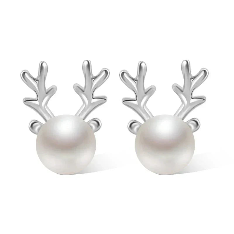 Fine Pearl Reindeer Earrings