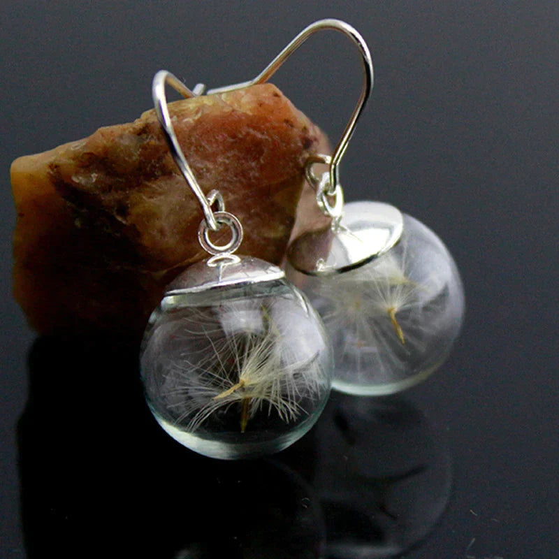 925 Silver Dandelion Drop Earring