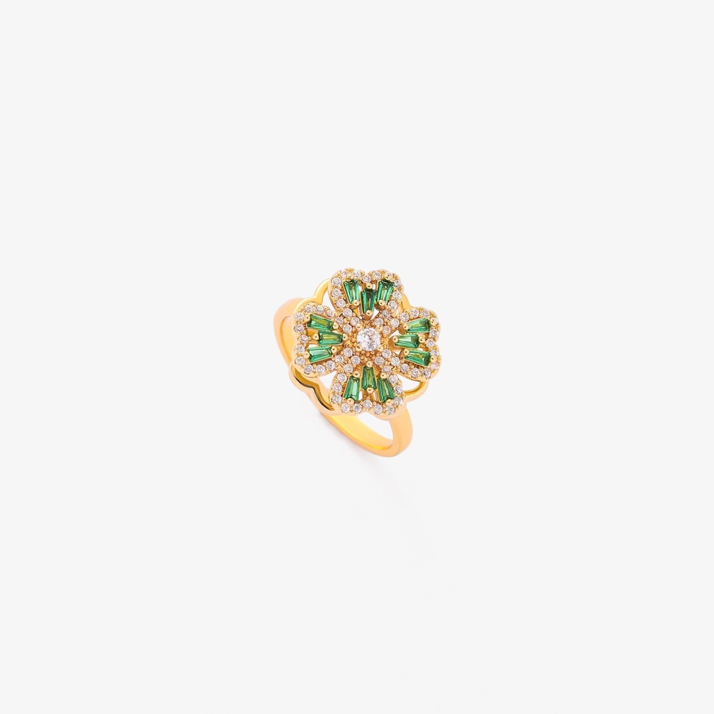 Emerald Cross Necklace | Gold