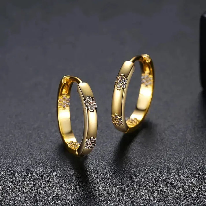 Vintage golden flower earrings