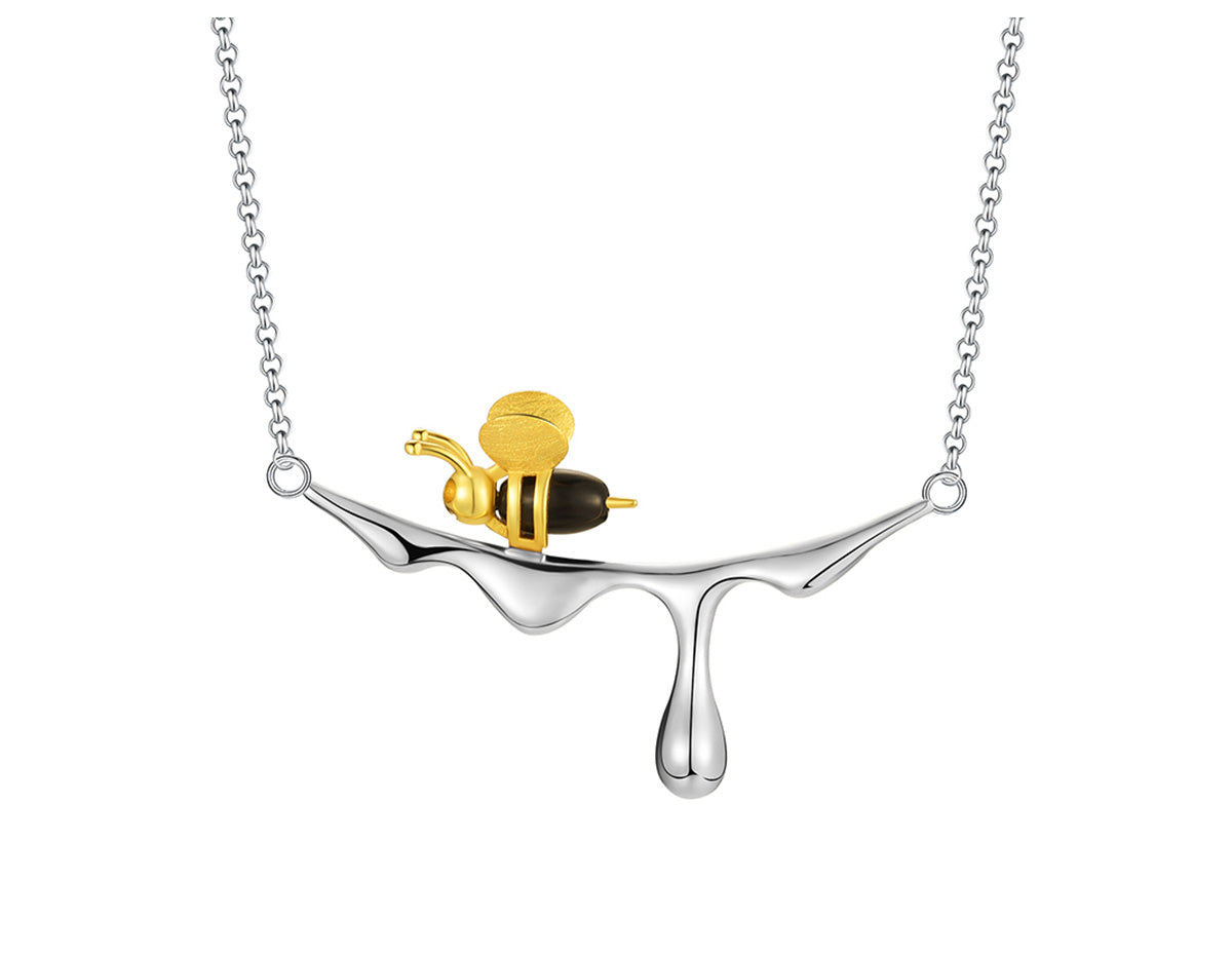 Bee and Honey Drop Necklace