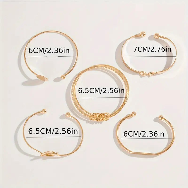 Elegance Bow Knot Bracelet Set | Gold