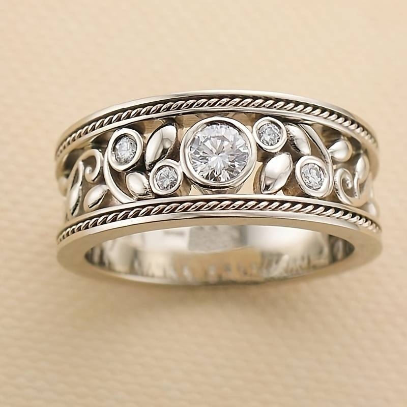 Vintage silver and zirconium ring
