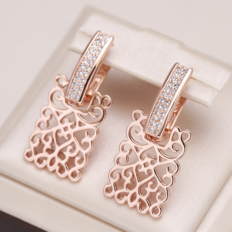 18-carat rose gold-plated elegant earrings