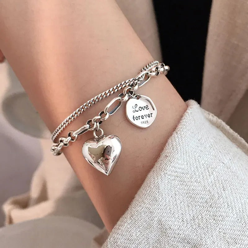 925 silver Love forever bracelet + 2 free Charms