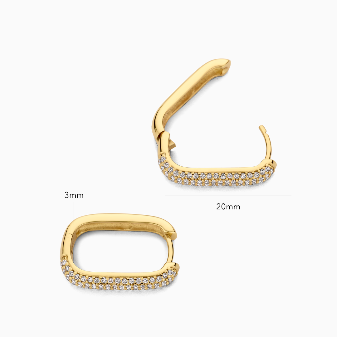 Icon Pavé Circle Earrings | Gold