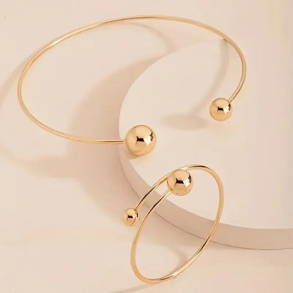 Minimalist Glow Necklace and Bracelet Set | Gold