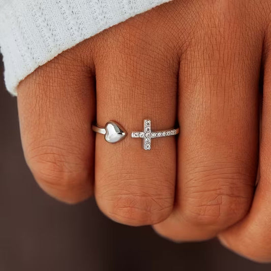 Adjustable Heart Zirconia Ring