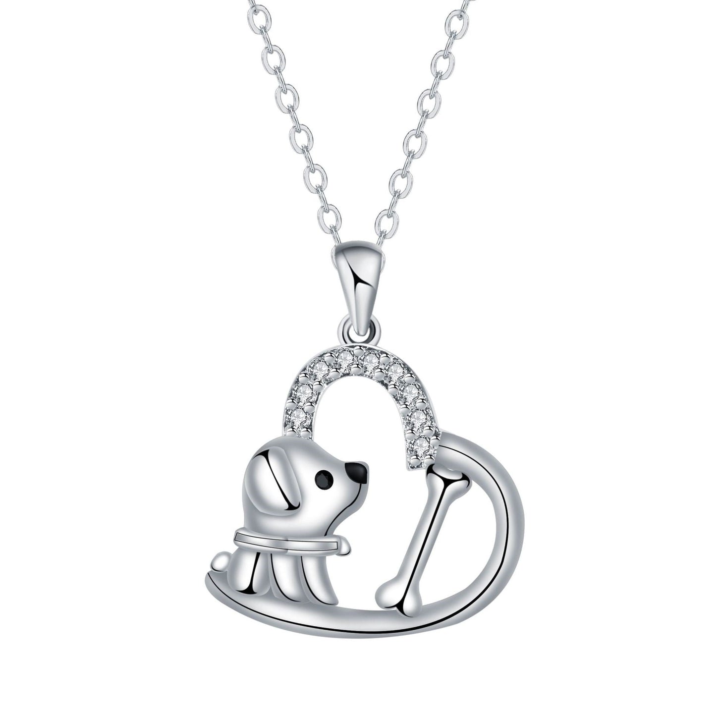 Dog Heart Pendant Necklace