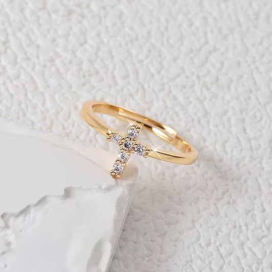 Open Cross Zirconia Ring