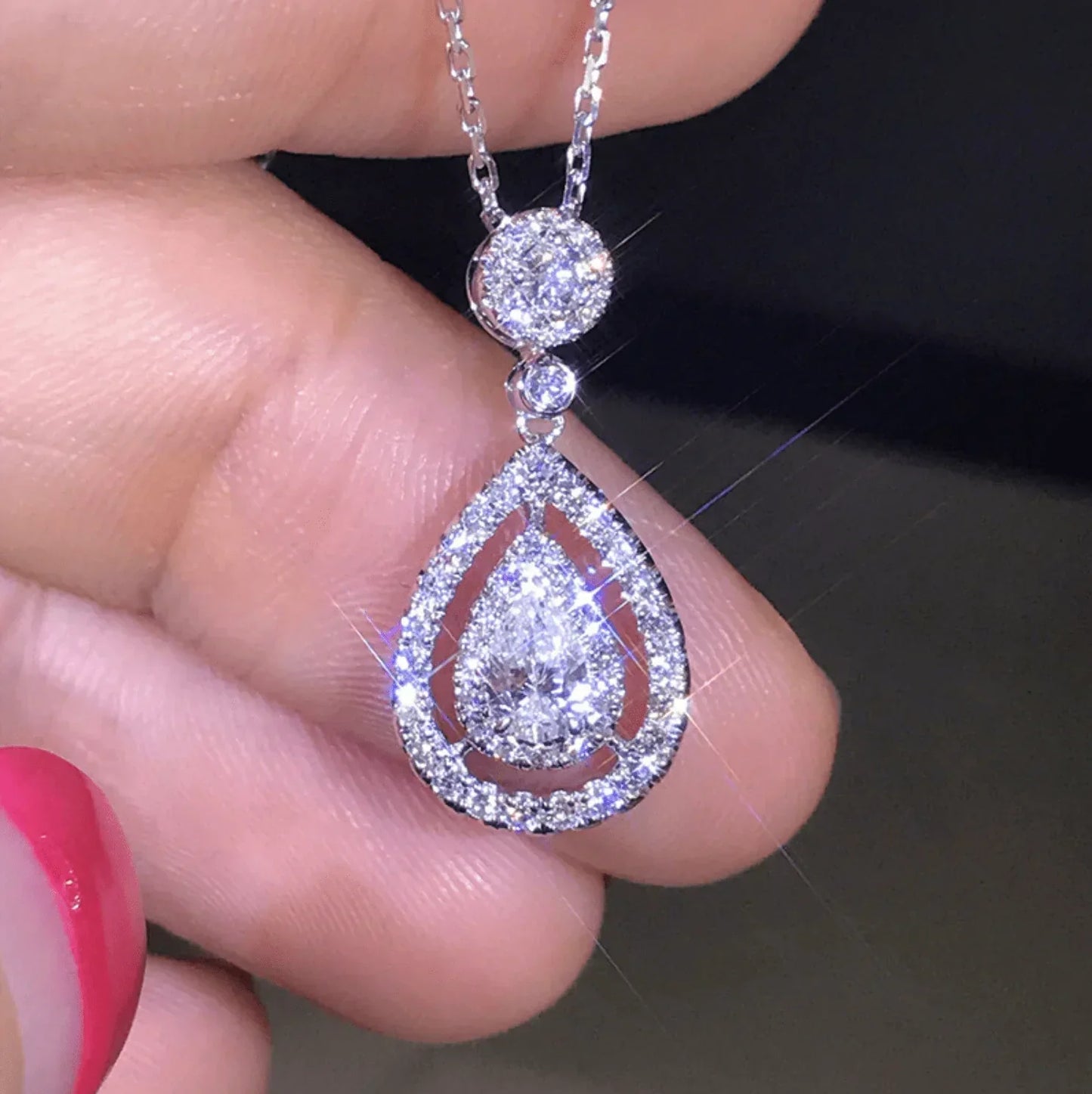 Charlotte teardrop pendant necklace
