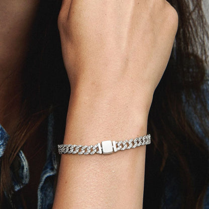 Open Circle Three Row Necklace | White Gold