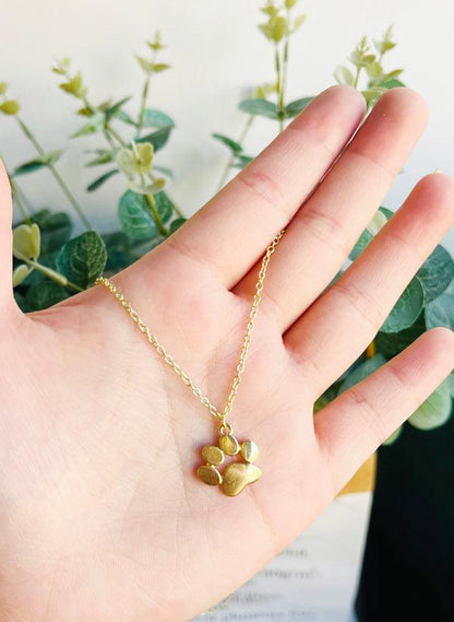 Gold Plated Paw Charm Necklace