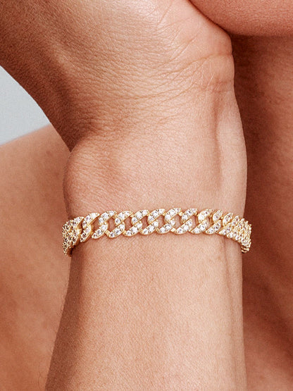 Open Circle Three Row Necklace | White Gold
