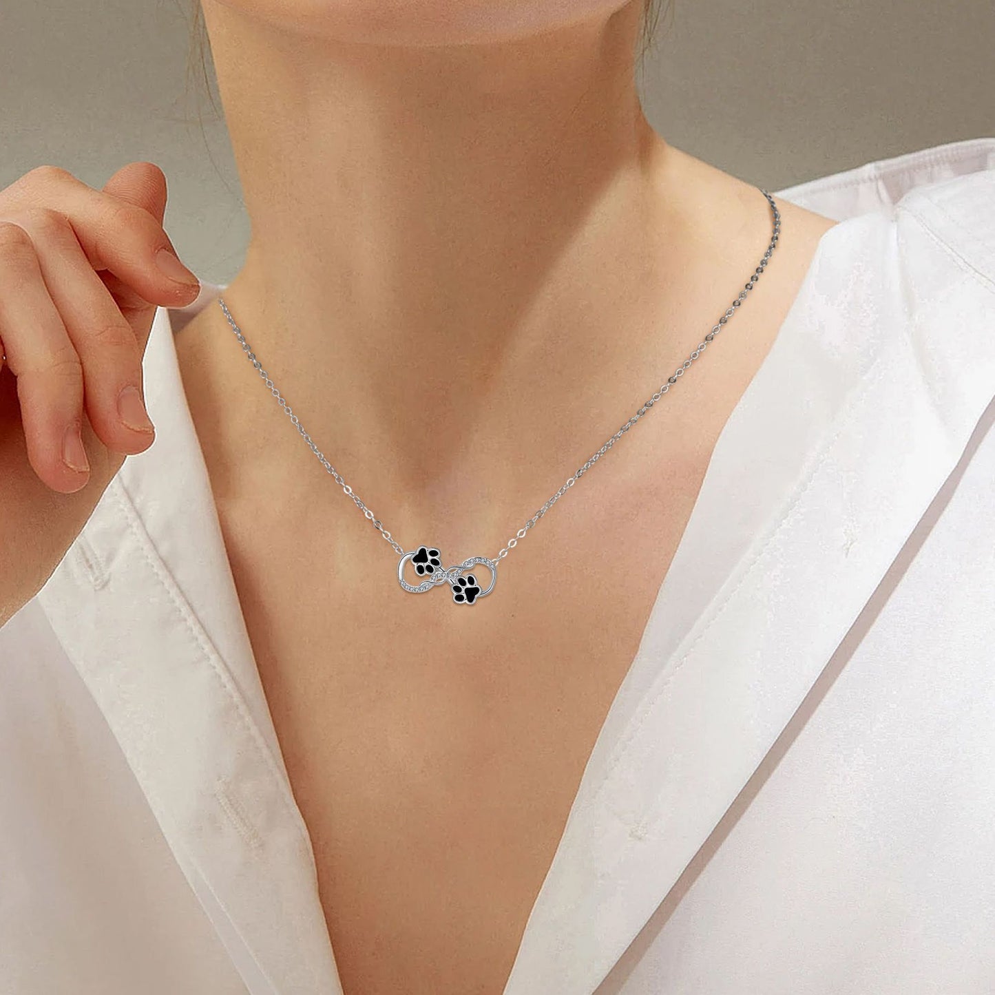 Infinity Symbol with Zirconia Pendant Necklace