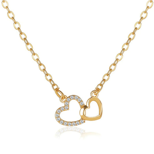 Cynthia double heart necklace