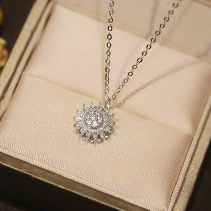 Sunflower spinner necklace