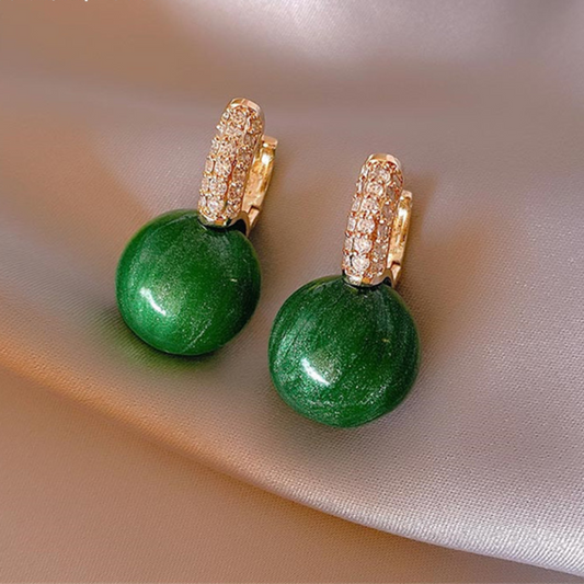 18-carat gold-plated special edition earrings with natural stone