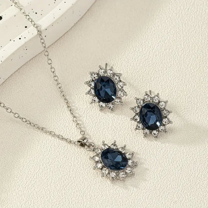 Golden Blue Bloom Earrings | Gold