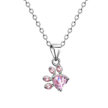 Rose Gold Paw Jewelry Box – 4-Piece with Zirconia Heart (Ring, Necklace, Earrings, Bracelet)