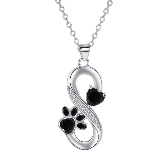 Infinity Symbol Hearts Paw Print Necklace
