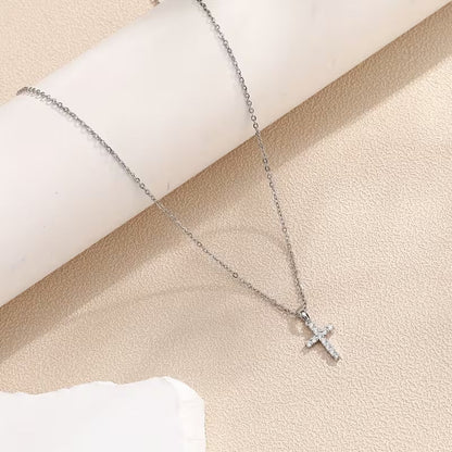Zirconia Cross Pendant Necklace