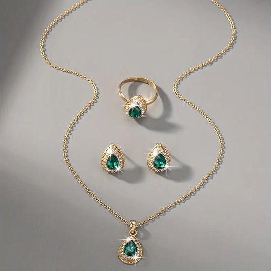 Golden Green Cubic Zirconia Earrings | Gold