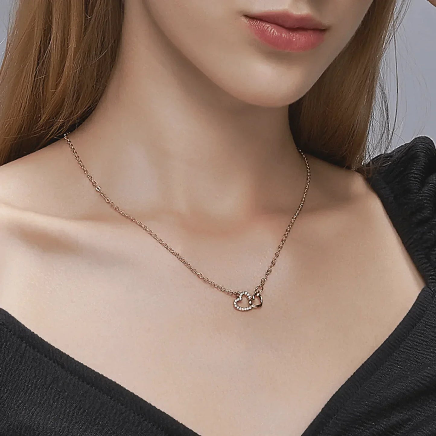 Cynthia double heart necklace