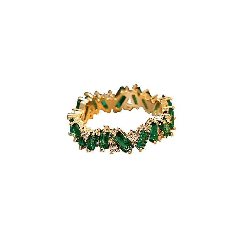 Bohemian emerald band ring