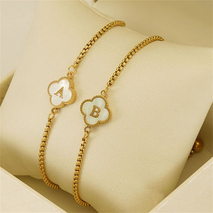 Custom clover initial bracelet